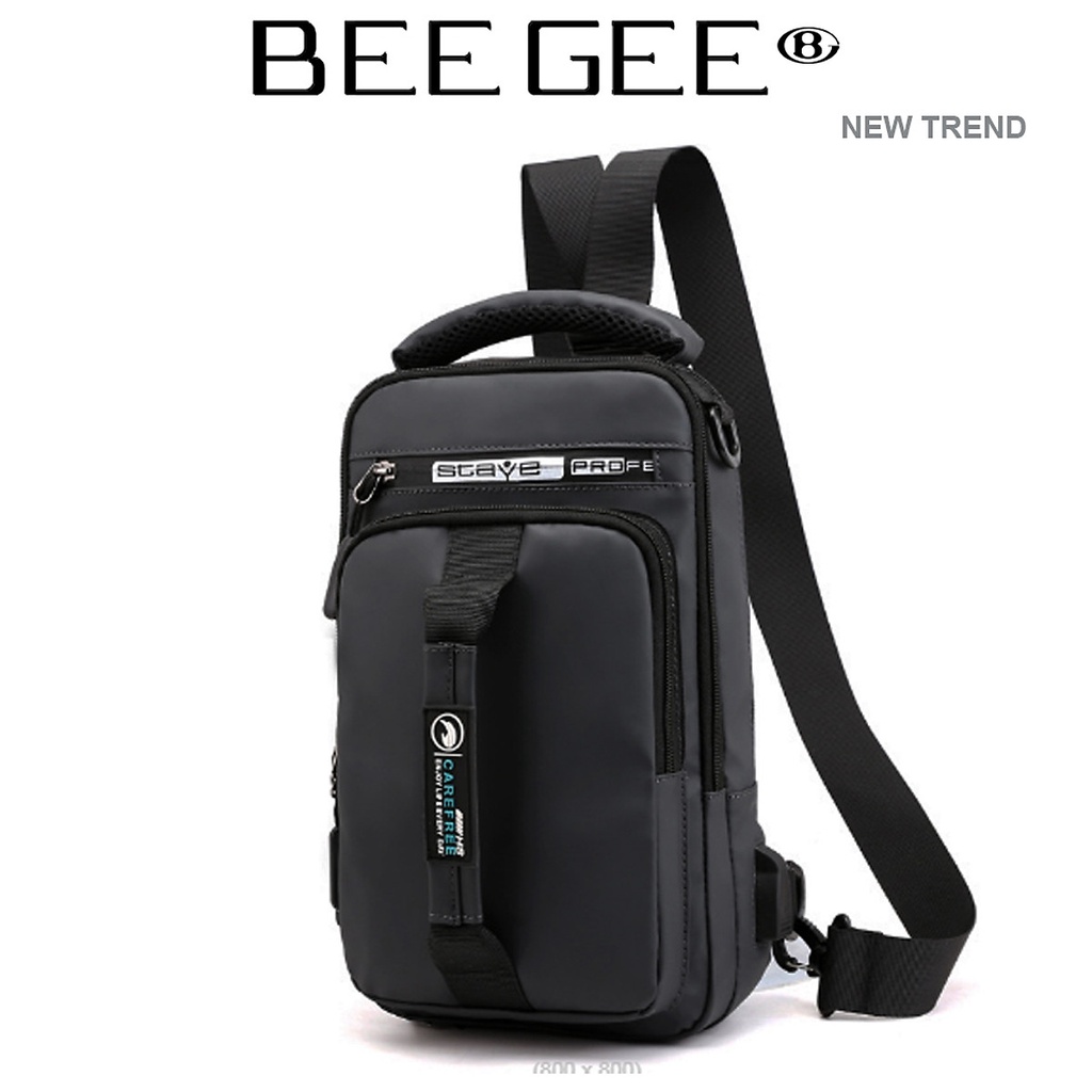 Combo Túi đeo chéo, ba lô Nam Nữ thời trang UNISEX BEE GEE 5104 tặng túi bao tử BEE GEE 130