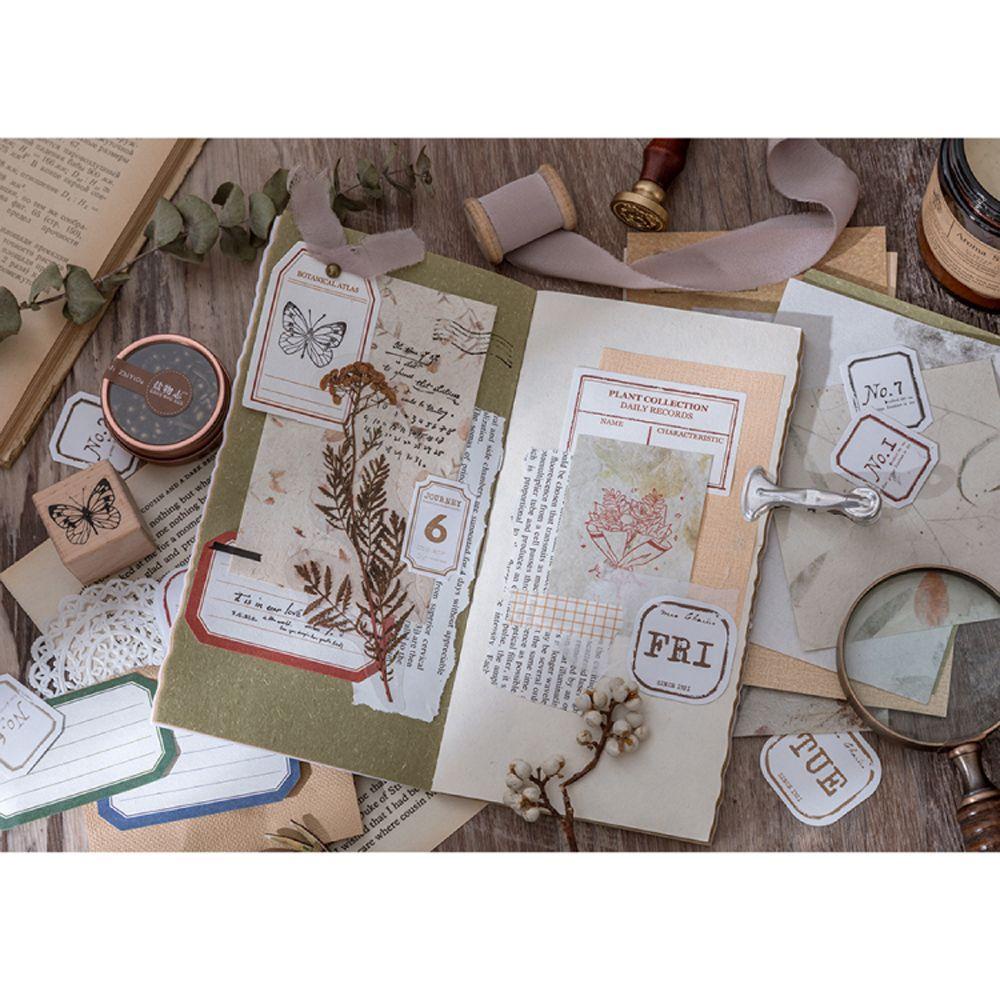 Set 30 Giấy Ghi Chú Trang Trí Sổ Tay Phong Cách Retro