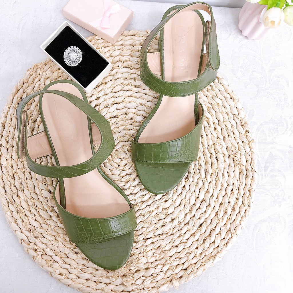 Cao Gót 7P Hở Mũi Quai Dán PAMSHOES CGV61 (Size 35-39)