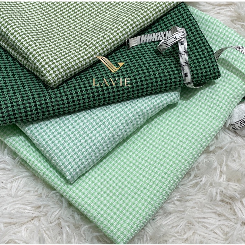 Vải Bố Caro Nhỏ cao cấp nhà Lavie dày dặn, cổ điển, vải may trang phục váy đầm, dạ hội, trang trí