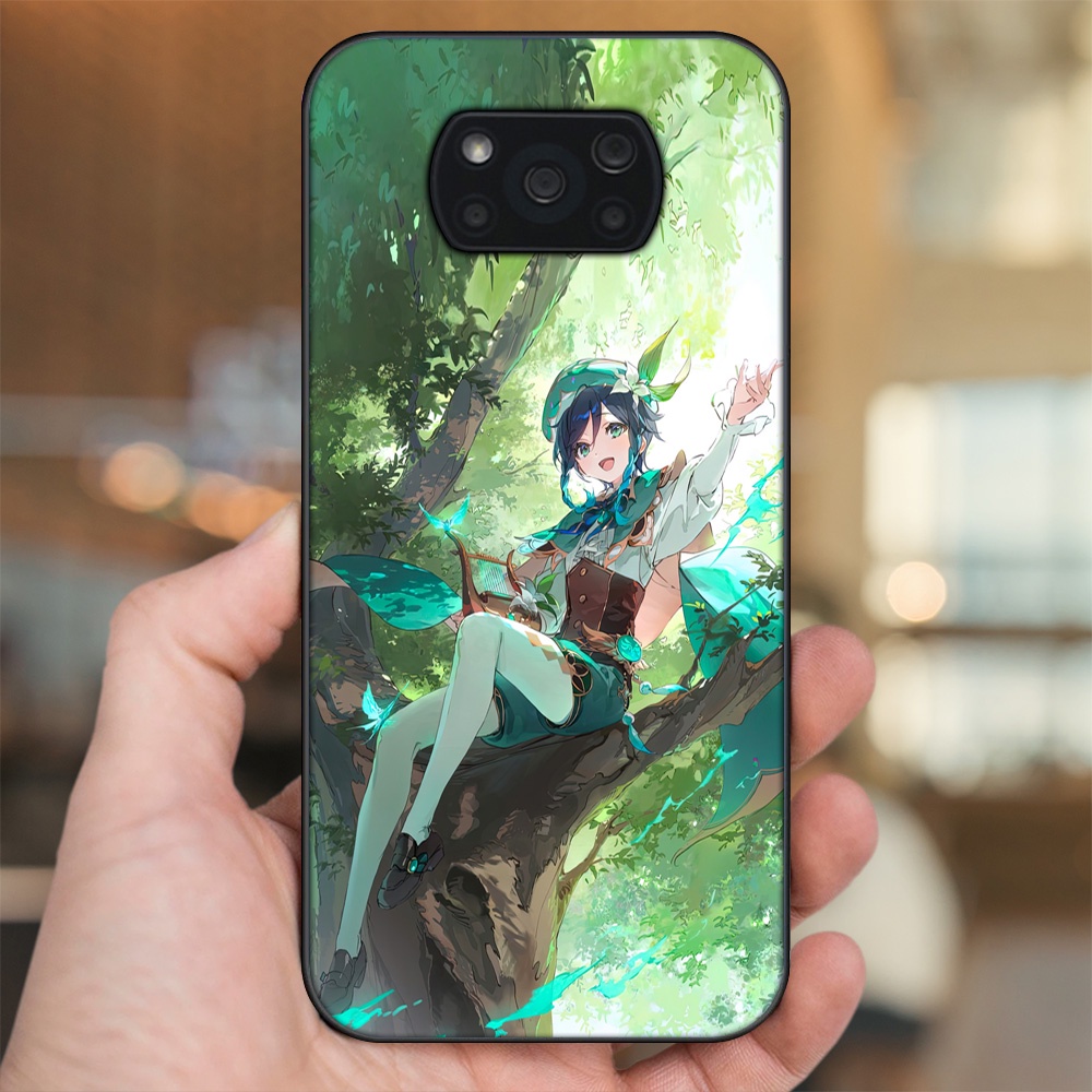 Ốp lưng Xiaomi Poco X3, Poco X3 Pro, Poco X3 NFC viền đen in hình Venti Genshin Impact