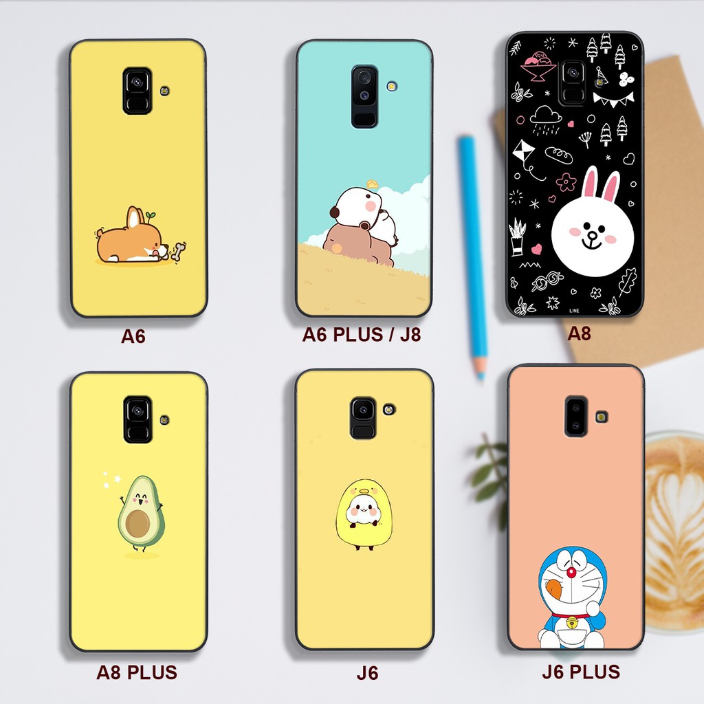 Ốp lưng Samsung A6/A6 Plus/J6/J6 Plus/A8/A8 Plus/J8-in hình bơ,thỏ,corki,doraemon