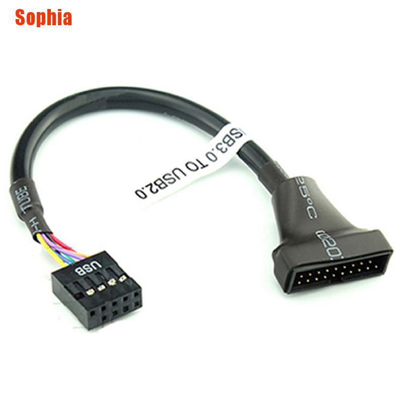 Dây Cáp Chuyển Đổi 19 / 20 Pin Usb 3.0 Female Sang 9 Pin Usb 2.0 Male