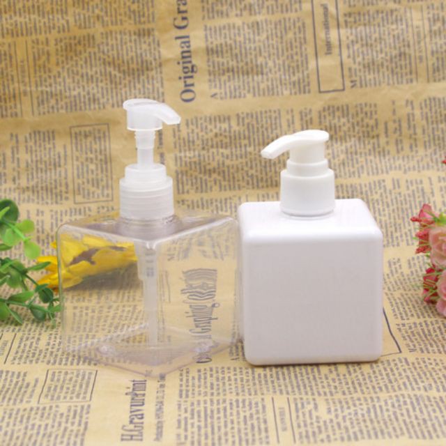 Chai nhựa pet vuông 250ml - chai lọ mỹ phẩm