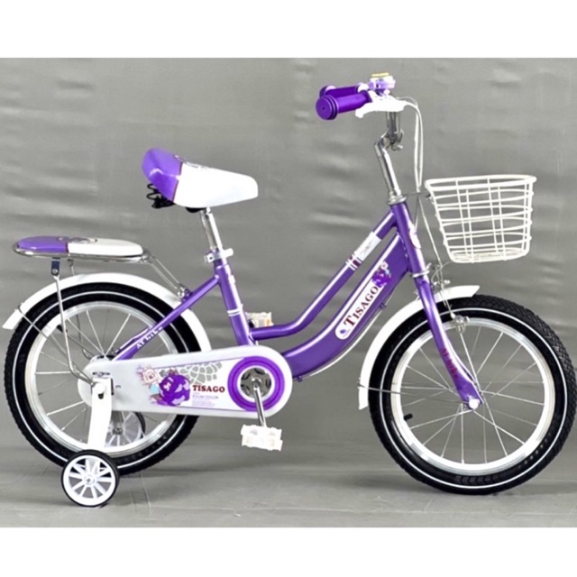 XE ĐẠP TRẺ EM 18 INCH TISAGO cao cấp cho bé gái 6-9 tuổi hàng nhập