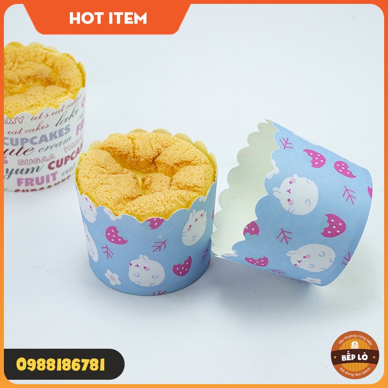 Cup giấy tròn chịu nhiệt cỡ lớn nướng bánh bông lan bánh Muffin tiện dụng HÀNG MỚI VỀ - set 50 cup