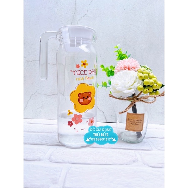 Bình đựng nước thuỷ tinh 1,5 lít