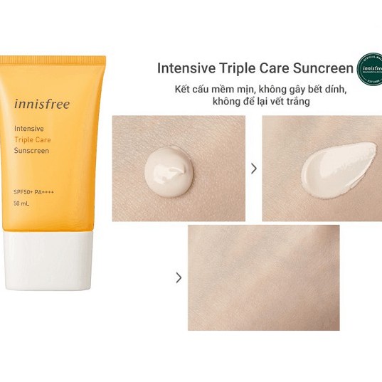 Kem Chống Nắng Innisfree Triple Shield 50ml - Chống Tia UV Cực Mạnh