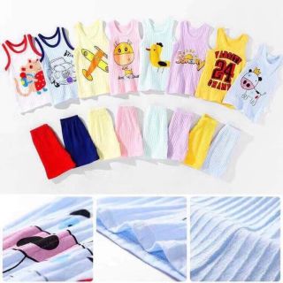 Xả lỗ bộ cotton ba lỗ giấy cho bé từ 8-20kg