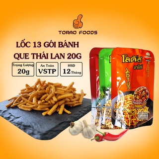 lốc 13 gói bim bim que thái lan gói 20g , snack tăm que đủ vị đồ ăn vặt Torao Food