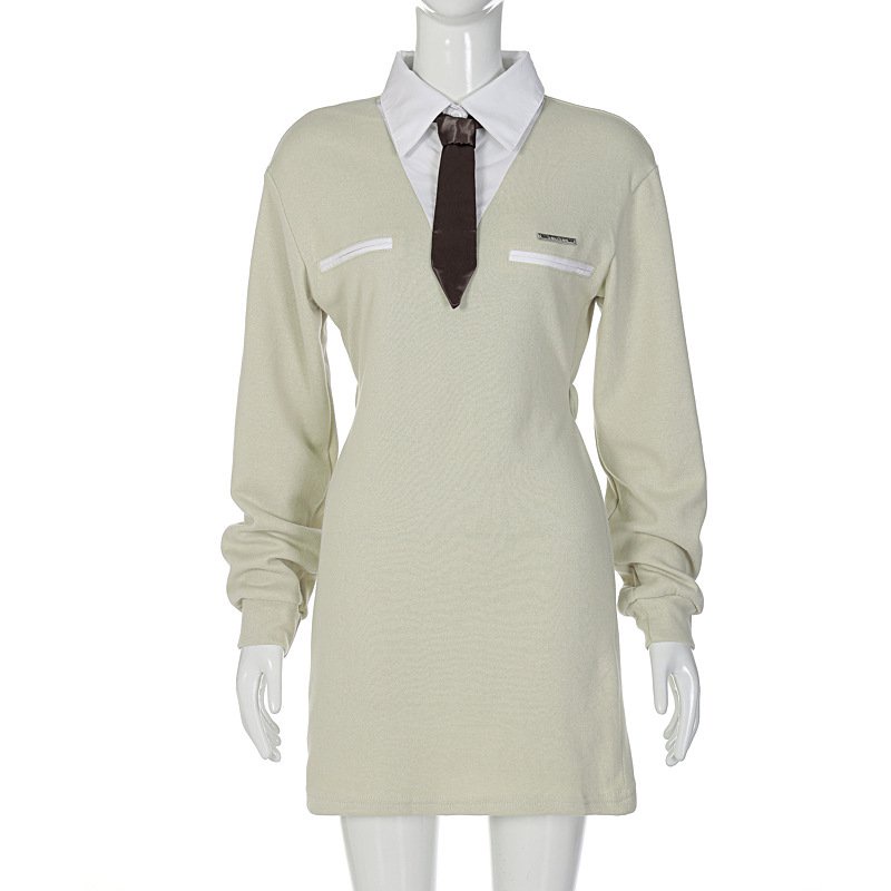 Đầm tay dài cổ polo thời trang cho nữ