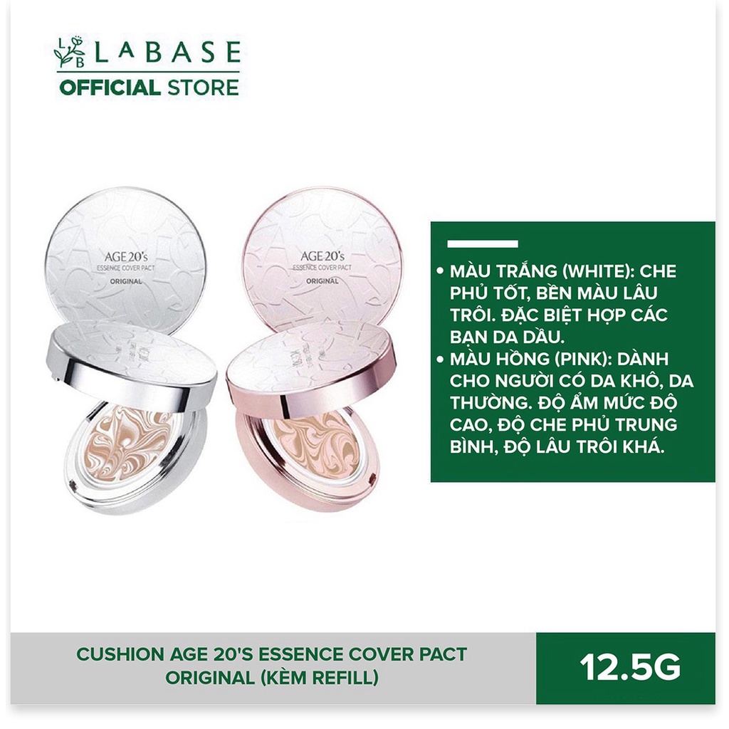 Phấn Nền Lạnh Kim Cương Age 20's Essence Cover Pact Original SPF 50+/PA+++ Diamond Edition (12.5g Kèm Refill) | BigBuy360 - bigbuy360.vn