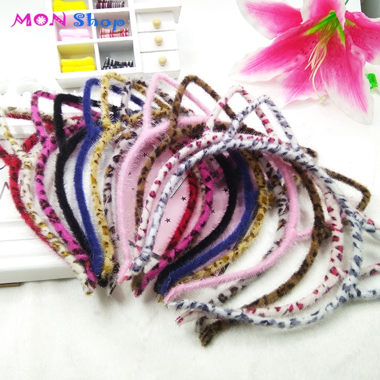 Cài tóc bờm tóc nữ tai mèo lông nhung dễ thương phong cách Hàn Quốc quà tặng thời trang