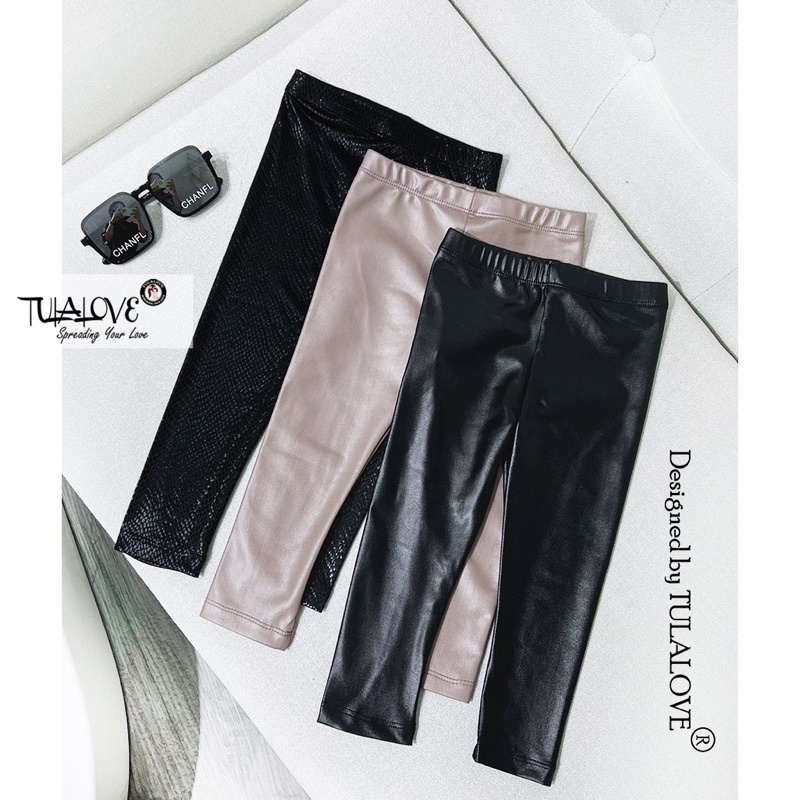 Quần legging da  cho bé gái