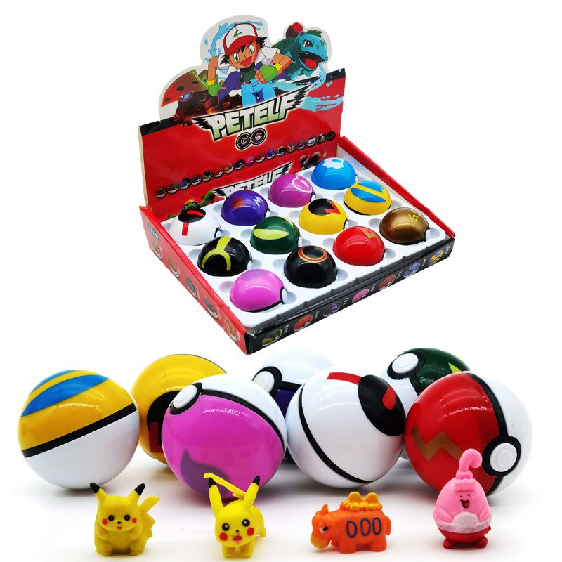 Set 12 đồ chơi quả bóng Pokemon Go làm quà tặng giáng sinh cho trẻ em