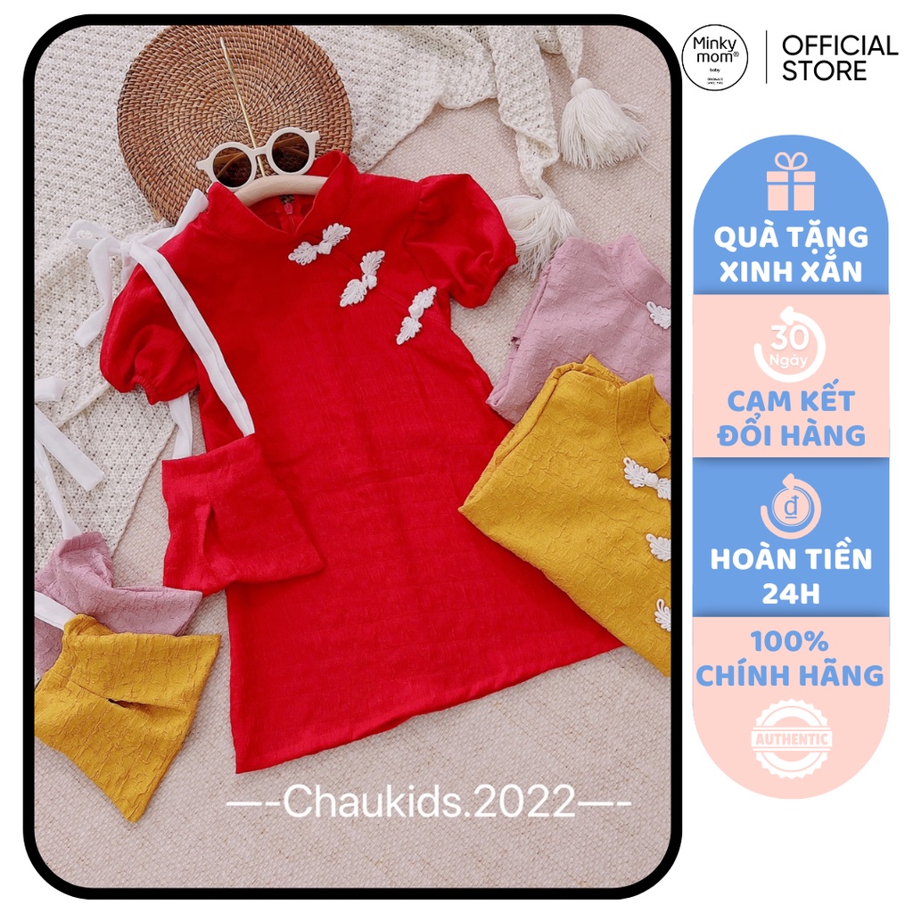 [SALE] Set Váy Sườn Xám Bé Gái Kèm Túi Siêu Xinh CK45