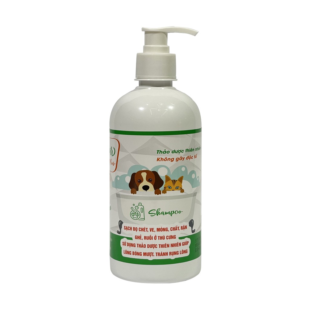 Sữa tắm chó mèo giúp sạch ve rận nấm ngứa dưỡng lông chiết xuất thảo dược CLEAR Plus 500ml chính hãng AMITAVET