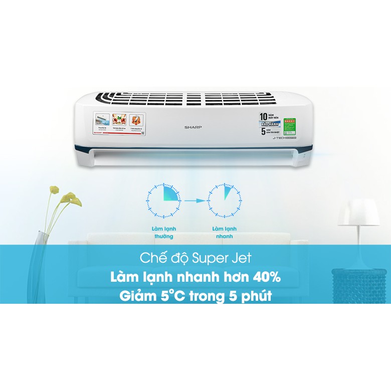 Máy lạnh Sharp 2 HP inverter  model AH-X18XEW - Hàng chính hãng  - Chỉ giao trong khu vực  TP. HCM