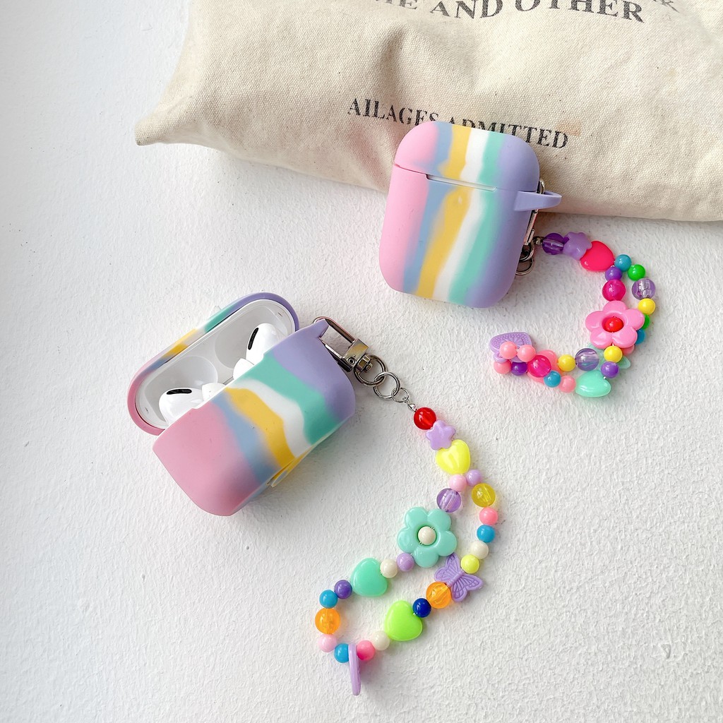 Vỏ Bảo Vệ Hộp Sạc Tai Nghe airpods 1 2 airpods pro 3 Không Dây Hình Nơ Ngọc Trai 3D Trong Suốt
