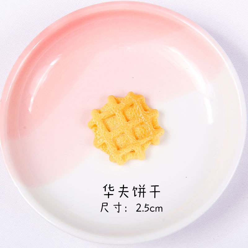 Set 10 Móc Khóa / Điện Thoại Hình Bánh Waffle Bằng Nhựa Resin Diy