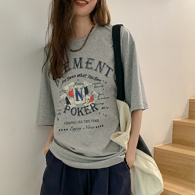 NRVP Áo Thun Cotton Tay Ngắn Cổ Tròn Màu Trơn Thời Trang Dành Cho Nữ