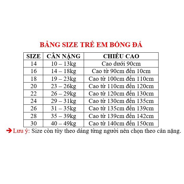 Bộ Quần Áo Đá Bóng Trẻ Em Các Clb Bóng Đá Chất Vải Thun Cao Cấp Thoáng Mát Thấm Hút Mồ Hôi Chống Khuẩn Vượt Trội