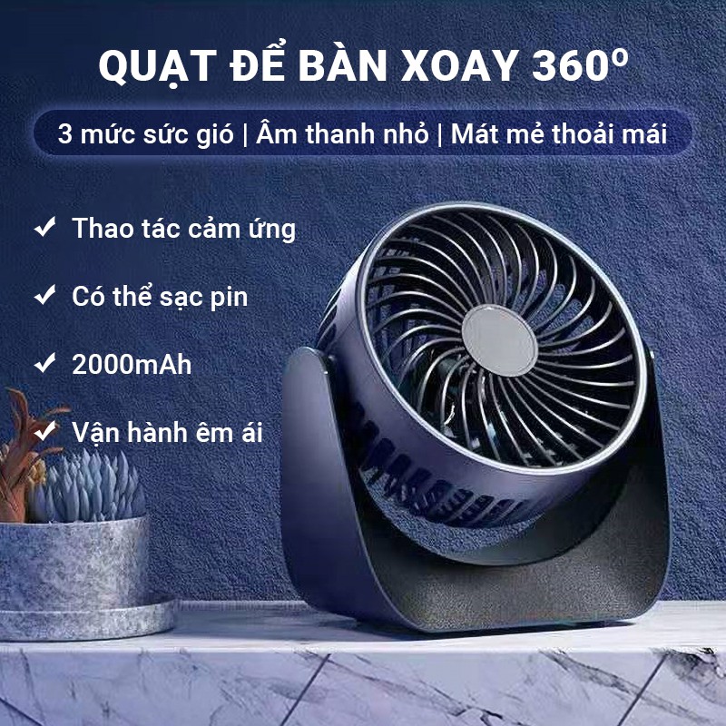 Quạt để bàn thiết kế cao cấp Cát Thái F118 công suất 4W 3 mức sức gió dễ dàng điều chỉnh thao tác bằng cảm ứng xoay 360o