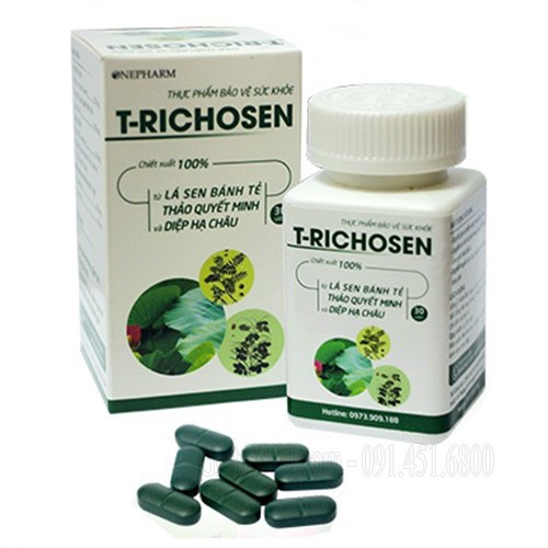 T-richosen lọ 30 viên với tinh chất thảo dược Trichosen giúp hạ mỡ máu, giải độc gan và giảm cân hiệu quả