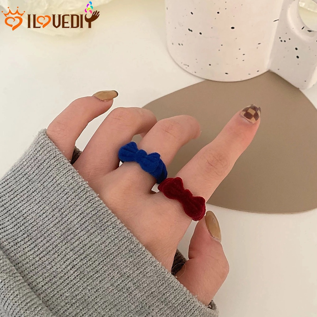 Nhẫn hở vải nhung mỏng mịn đơn giản thời trang Hàn Quốc cho nữ