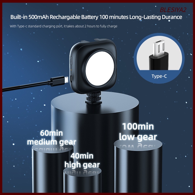 [BLESIYA2] Mini Adjustable Video Fill Light Rechargeable for Vlog Video Makeup Camera