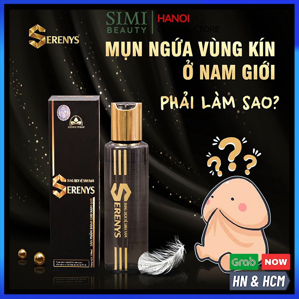 Dung dịch vệ sinh nam giới SERENYS hương nước hoa khử mùi diệt khuẩn nấm ngứa vùng kín nước rửa phụ khoa trầu không SIMI