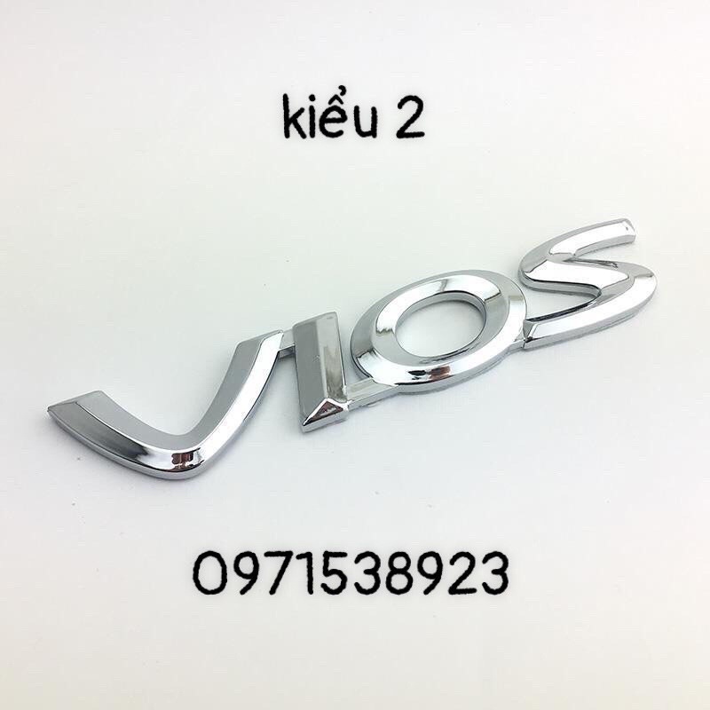 Logo chữ nổi TOYOTA VIOS dán đuôi xe