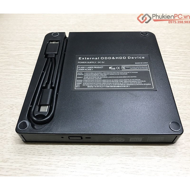 Ổ đĩa quang CD/DVD-RW cắm ngoài cho Macbook,laptop,PC chân USB 3.0 và Type-C tiện dụng