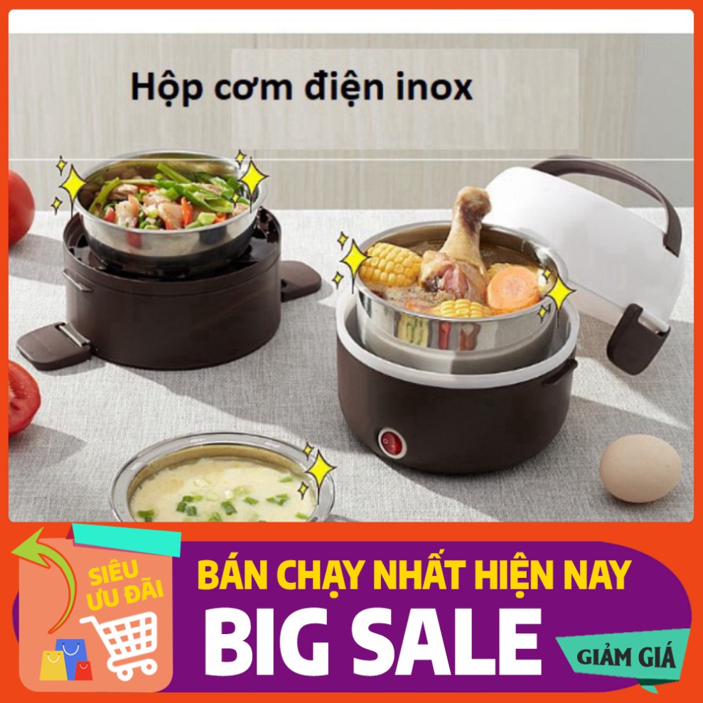 [FREE SHIP] Hộp Cơm Giữ Nhiệt 3 Tầng Hâm Nóng Thức Ăn Cắm Điện Bằng Inox Star Hot Lunch Box