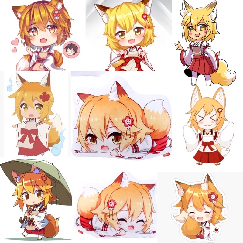 Sticker dán senko -san 30-60 cái ép lụa khac nhau/ Hình dán senko-san