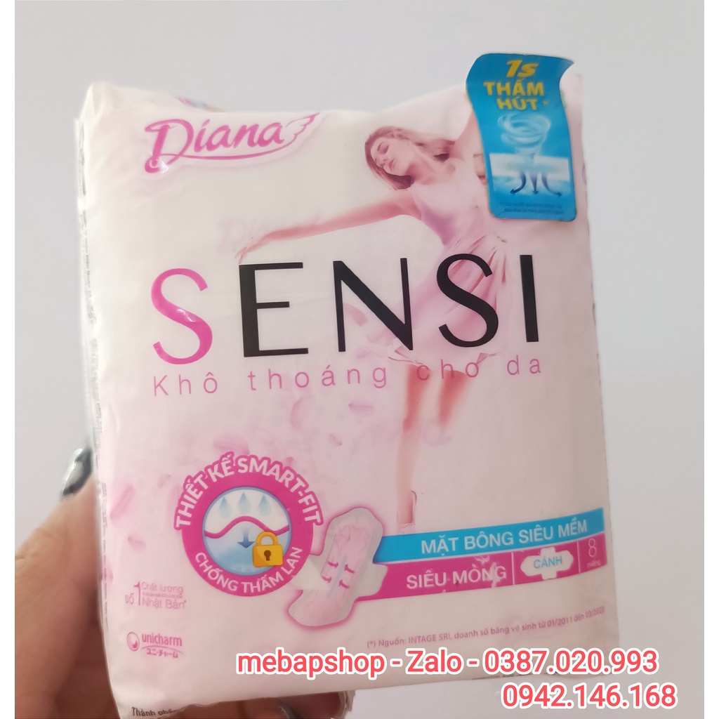 BĂNG VỆ SINH DIANA SENSI SIÊU MỎNG CÁNH