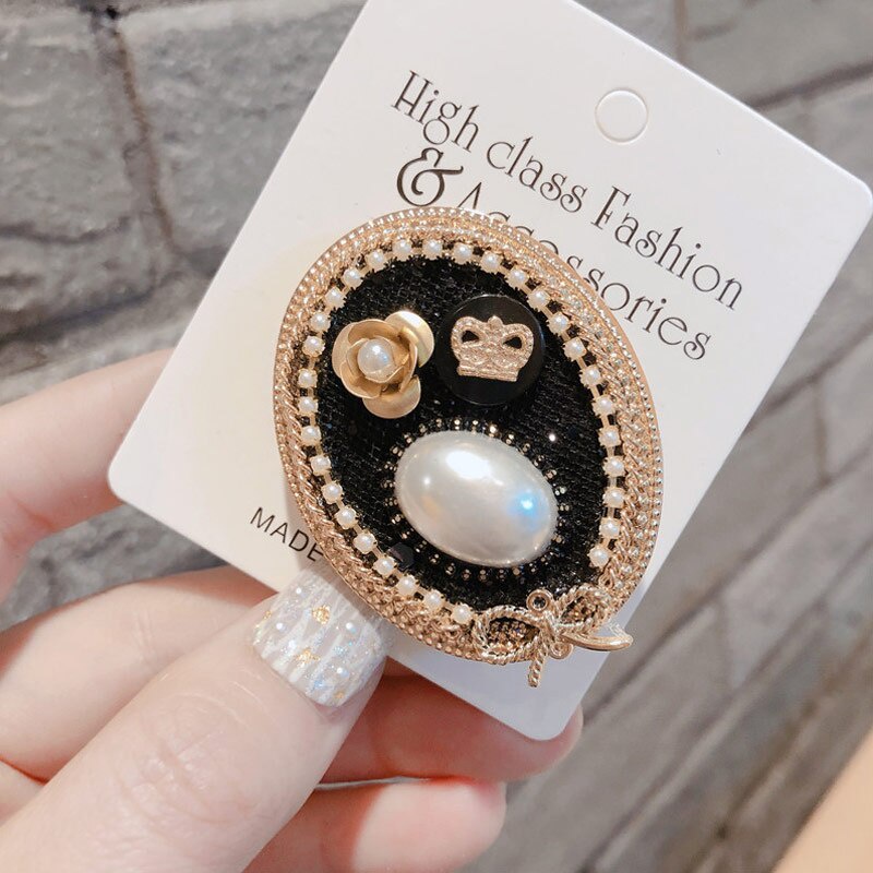 (MỚI) Trâm cài áo hình nơ đính ngọc trai sang trọng