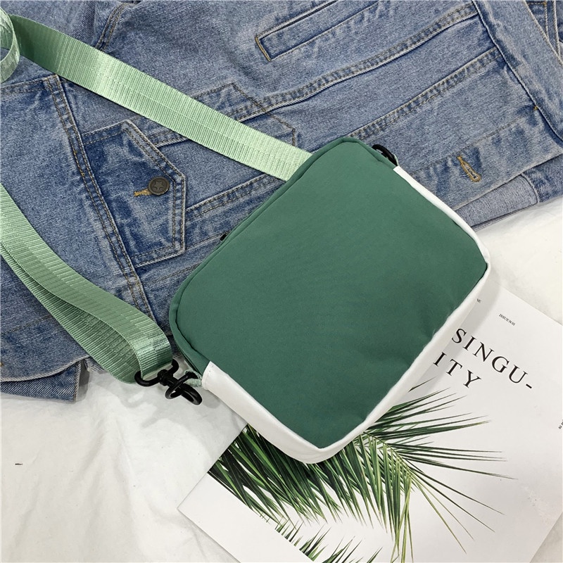Túi Đeo Chéo Vai Bằng nylon Hình Vuông Cỡ Nhỏ Phong Cách Hàn Quốc Dễ Thương Cho Nữ