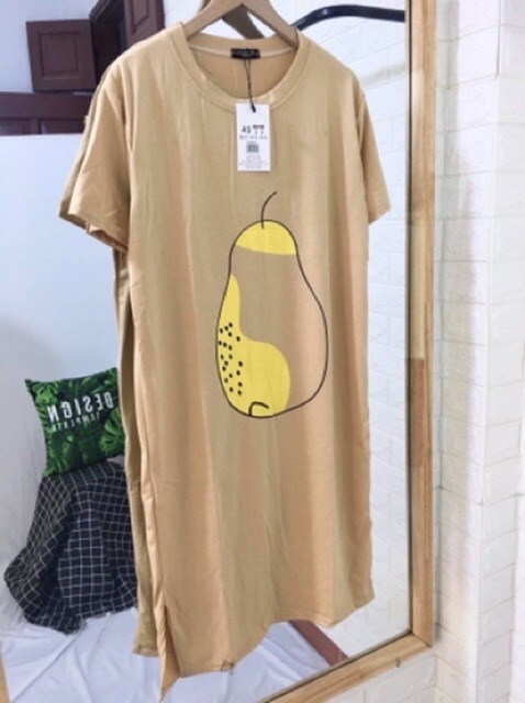 Váy suông cộc tay in hình hoa quả nhiều màu chất cotton | BigBuy360 - bigbuy360.vn