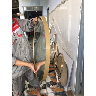 Gương tròn khung sắt sơn tĩnh điện vàng - đường kính 60cm
