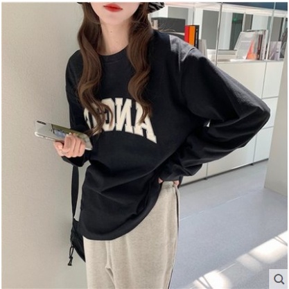 Áo dài tay nữ 2 màu sweater trắng đen