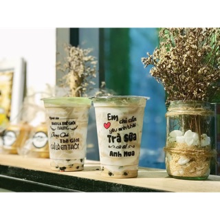 Decal Dán ly trà sữa Ngôn Tình 5 mét tặng thêm 3m