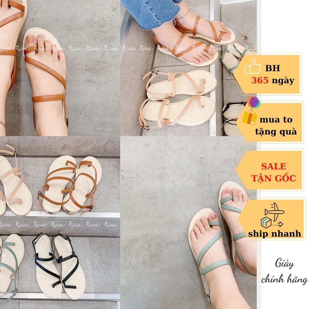 Giày sandal hè xỏ ngón quai dẹp - THENYSMILE - Sisa