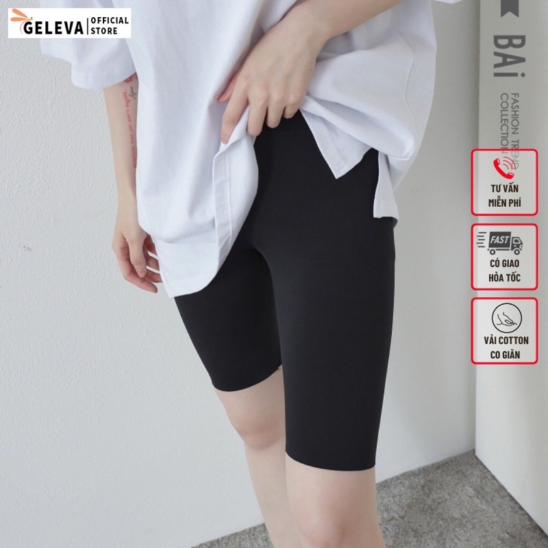 Quần legging lửng AMIHOUSE cạp chun vải thun cao cấp_quần legging ngố nữ co giãn tốt dáng ôm