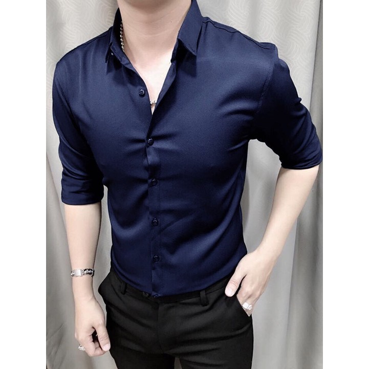 (TRỢ GIÁ KHỦNG) Áo Sơ Mi Trơn Body Nam Hàn quốc SM0005 | BigBuy360 - bigbuy360.vn