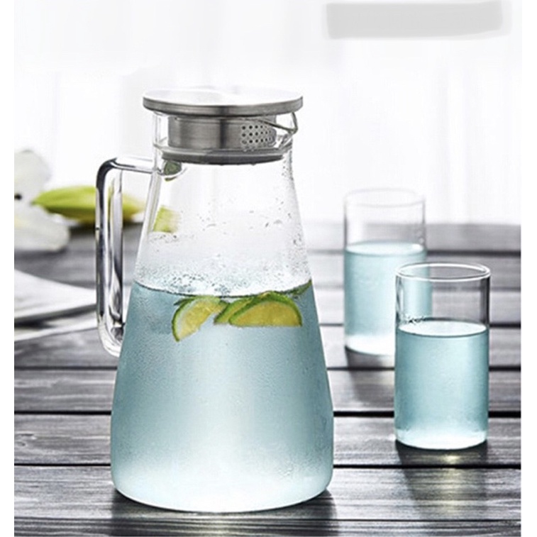 Bình đựng nước thủy tinh Quai Vuông 1.8L, thủy tinh cao cấp Chịu nhiệt borosilicate