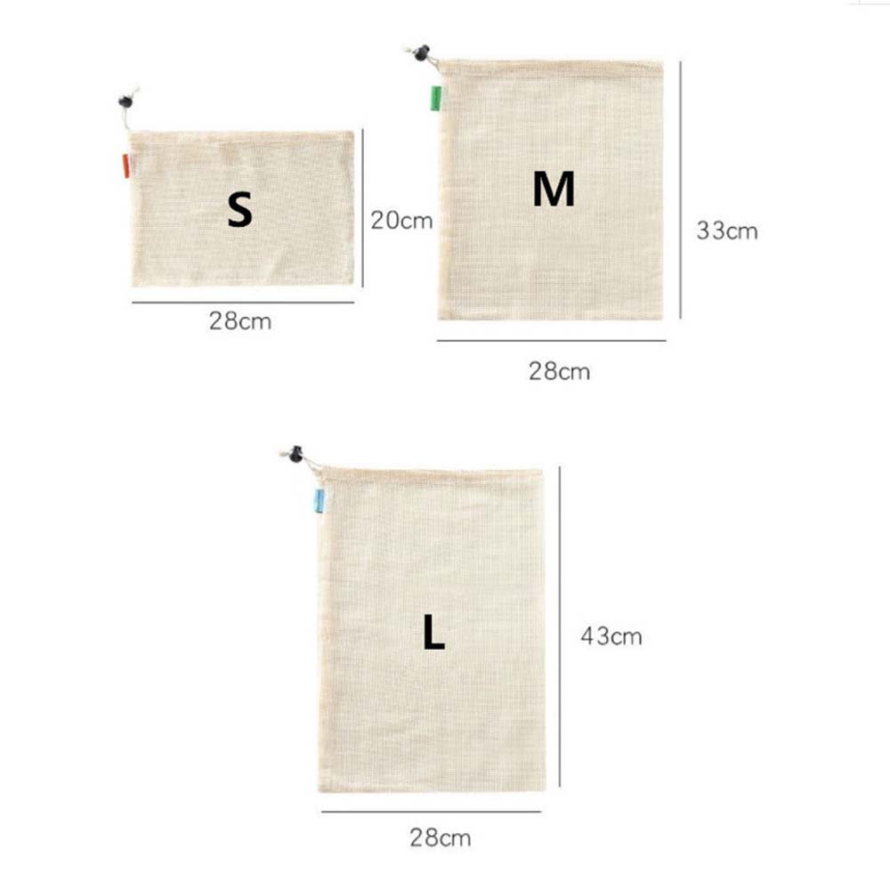Túi lưới cotton dây rút đựng đồ đồ nhà bếp tiện lợi