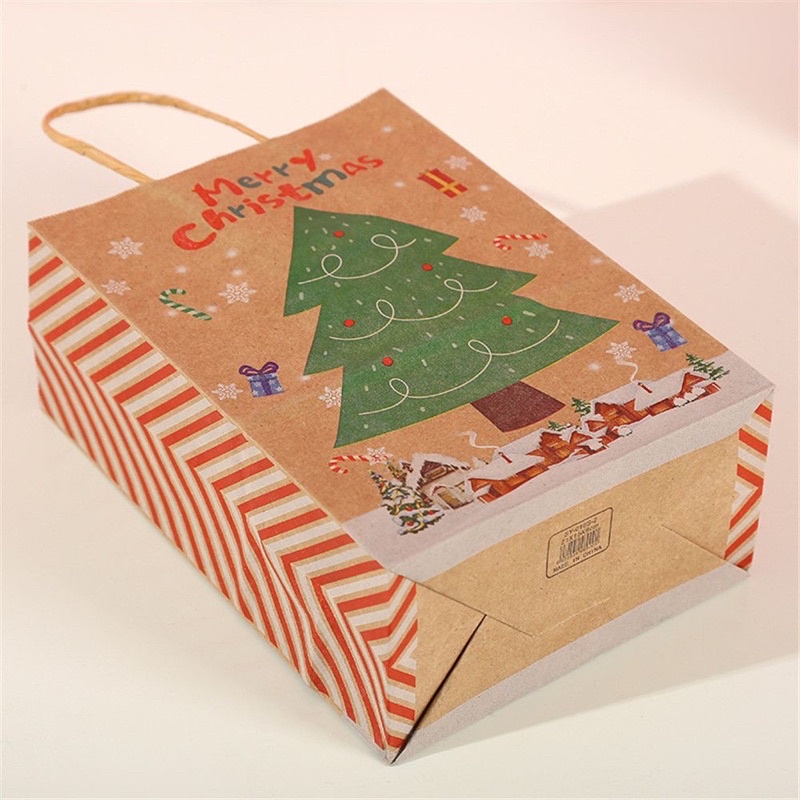 Túi kraft đựng quà Noel sang trọng tinh tế (hoạ tiết Giáng Sinh dùng đựng quà tặng xinh xắn)