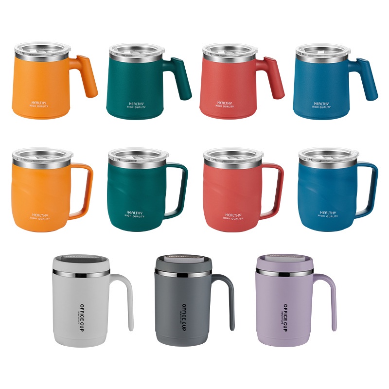 Cốc Uống Nước Bằng Thép Không Gỉ 304 Hai Lớp Có Nắp