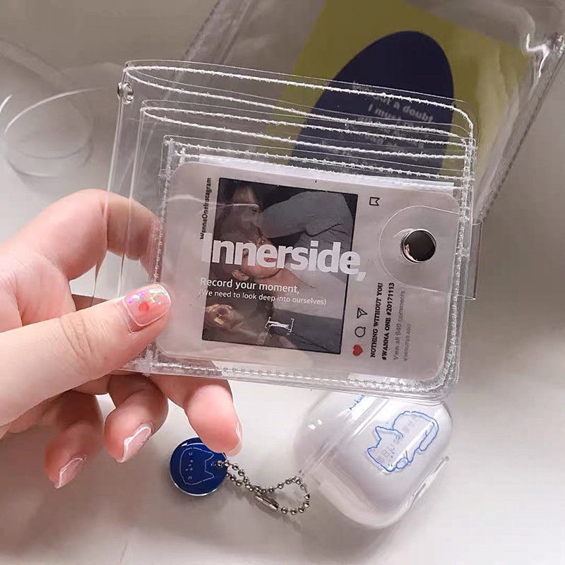 Ví ngắn đựng tiền chất liệu PVC trong suốt phong cách Hàn Quốc
